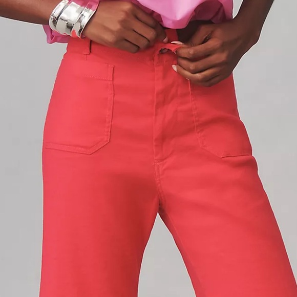 Anthropologie The Colette Cropped Wide-Leg Pants Linen Edition - Picture 5 of 6